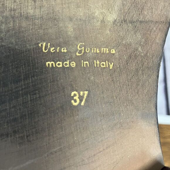 Vera Gomma Boots Womens 37 6.5 Tan Mid Calf‎ Moto Biker Camel Pull On Suede - Picture 7 of 7